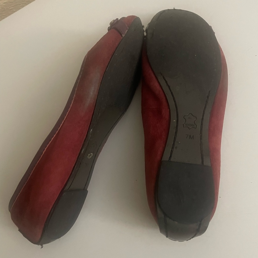 Tory Burch Ballet Flats Leather Maroon For Women - Picture 4 of 10